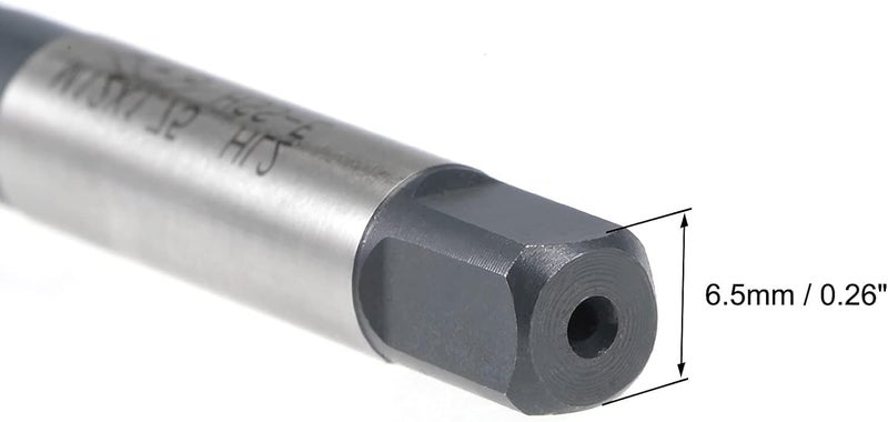 Boxonly Spiral Flute Thread Tap M12 x 1.75mm, for Processing Blind Holes and Sticky Materials, HSS Nitriding Coated, H2 Tolerance, Metric Machine Threading Tap Screw Thread Tapping Tool, 1pcs - Image 3